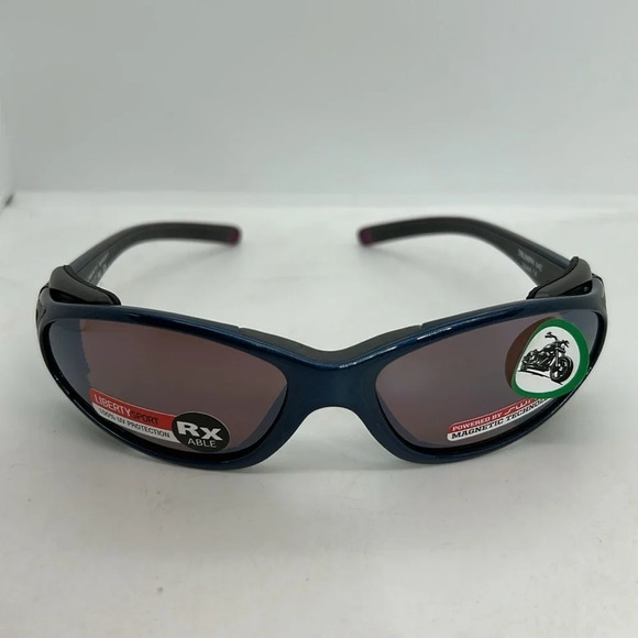 RecSpecs Triumph Sunglasses Frames RXable Metallic Black/Blue 61-17-140 NWT - Picture 2 of 8